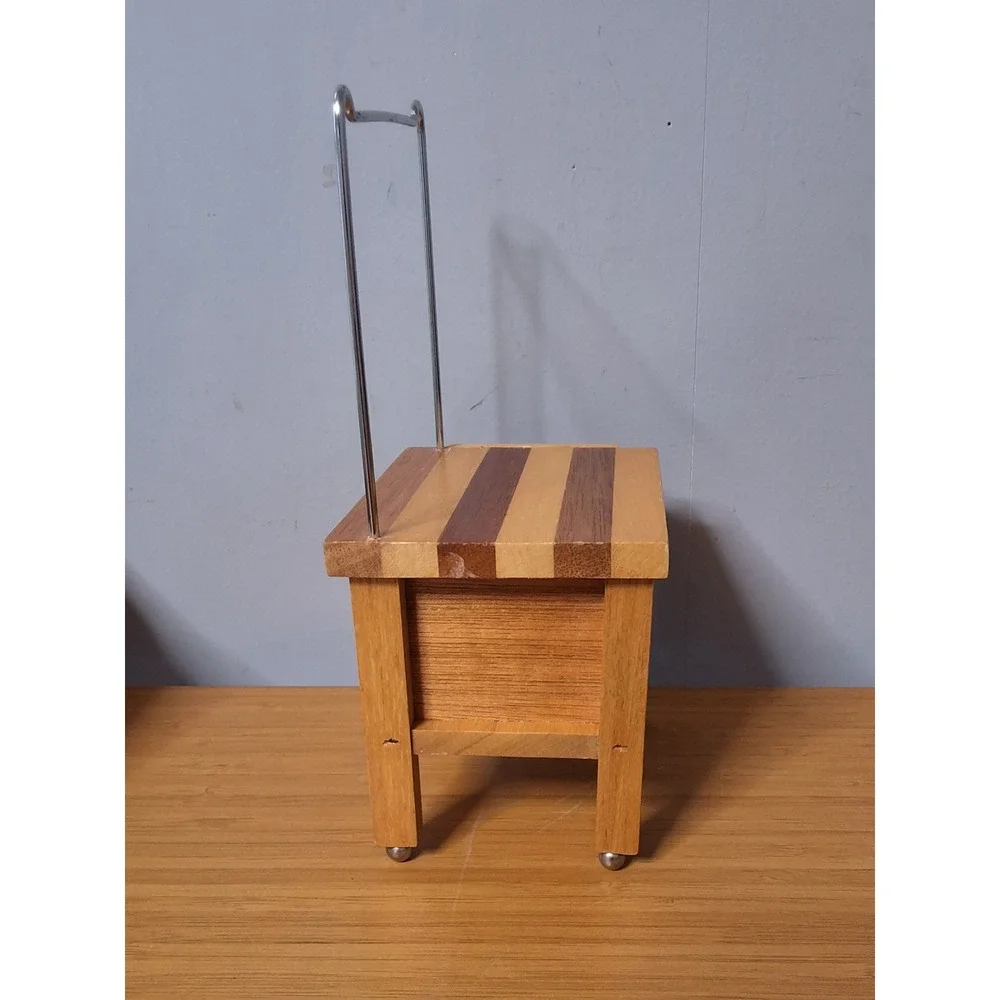 Vintage 1978 Enesco Butcher Block Bar Set Miniature Coasters Tools Taiwan 11pc